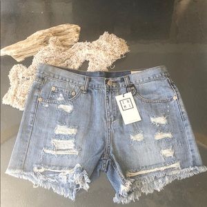 THML Destroyed Cutoff Shorts size 27